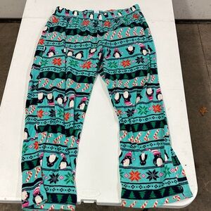 Festive Penguin Print Pajama Pants